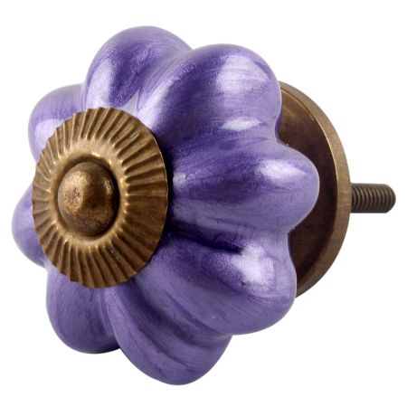 Neon Purple Ceramic Melon Dresser Knob Online